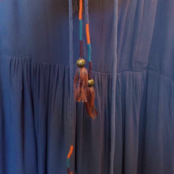 Anthropologie Holding Horses blue and pink dip dye dress size 4 Pullover peasant - Picture 4 of 6